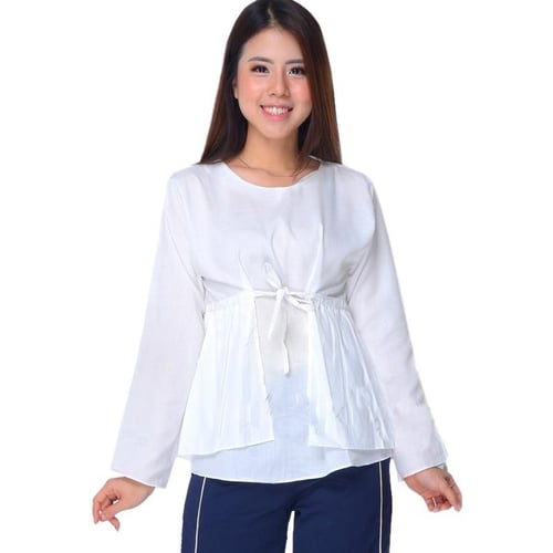 Rimas DA-235 Baju Blouse Serut Atasan Wanita - Putih Size L