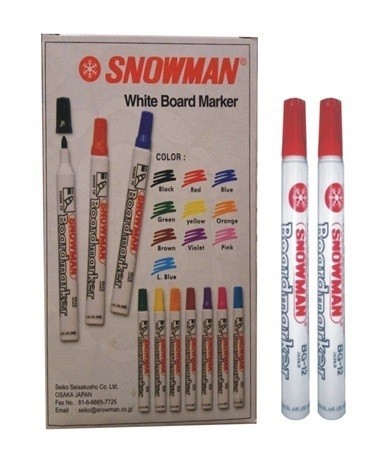 SNOWMAN Spidol Whiteboard Merah 1 Lusin