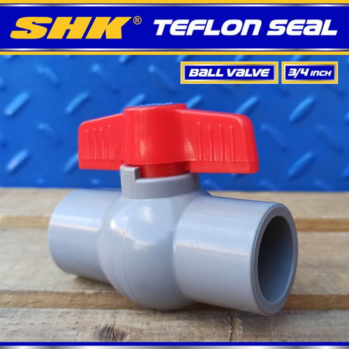 Ball Valve PVCBV 3/4 SHK Polos Stop Kran Plastik PVC TEFLON SEAL