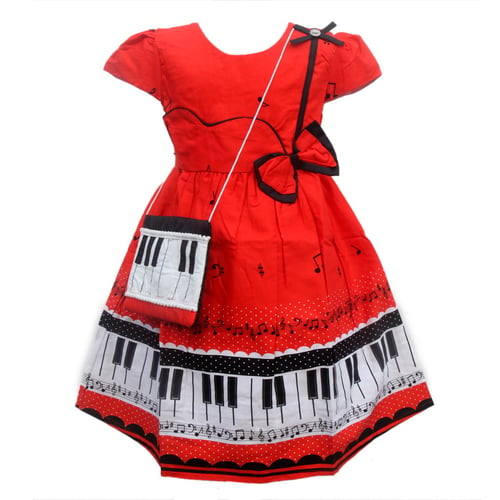 Dress Anak Perempuan Plus Tas Piano Size 1-4 Thaun