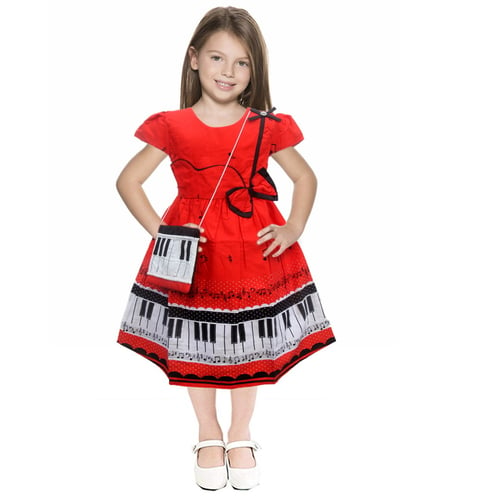 Dress Anak Perempuan Plus Tas Piano Size 9-12 Tahun
