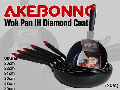 Akebonno Wok Pan 24 cm Diamond Coat IH