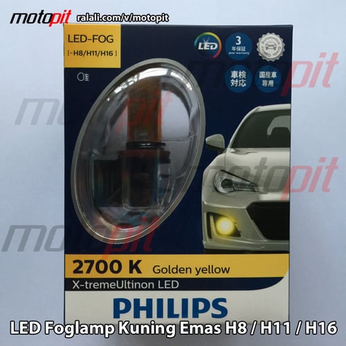 Motopit Jual Philips Fog Lamp Xtreme Ultinon Led H8 H11 H16 2700k Kuning Emas 4271