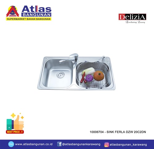 Supermarket Atlas Bangunan Jual Sink Ferla Delizia DZW 20C2DN/Tempat