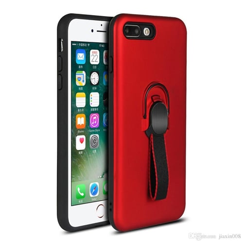 Case IPHONE 8 PLUS Stand Ring Holder Magnet Bumper Matte Casing RED