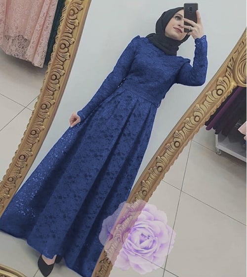 Pakaian Wanita Maxi Dress Blukat Navy