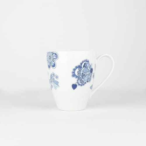 ZEN Mug Batik Floral Biru 335 ml