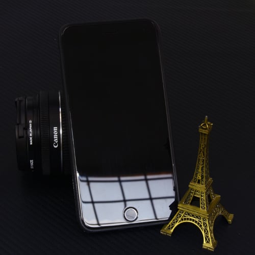 Casing Iphone 8 Plus Case Leather Stitching Ultra Thin Slim Kulit BLACK