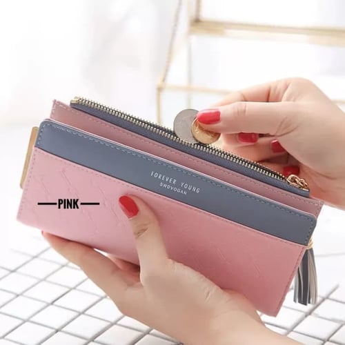 Dompet Panjang Ori TwoTone Wanita Cewek Kartu Korea Style