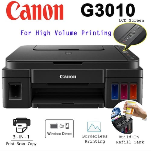 Printer Canon Pixma G3010 Inktank Print Scan Copy