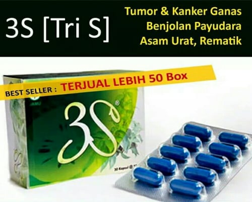 Obat Herbal Asam urat, Reumatik, Darah Tinggi, Hipertensi, Kolesterol - 3S ( TRI S ) isi 30 Kapsul