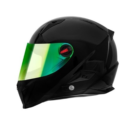 SNAIL Helm FFS1 Black Glossy Visor Revo Green