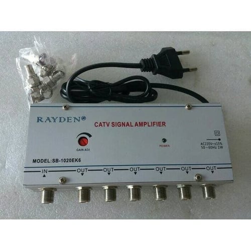 Rayden CATV Signal Amplifier Splitter Penguat Signal TV 6 way