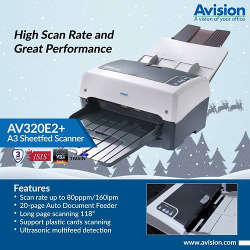 Avision Scanner AV320E2+ / ADF / A3 / 80 ppm