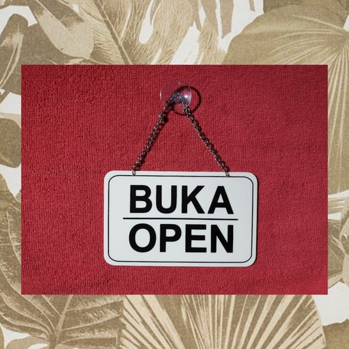 Stiker Petunjuk Buka + Tutup (Open + Close) Sign Acrylic