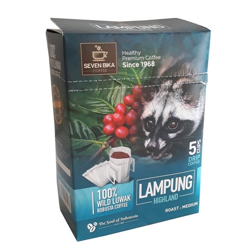 SEVEN BIKA Drip Lampung Wild Luwak Robusta 58 gr 5 Cups