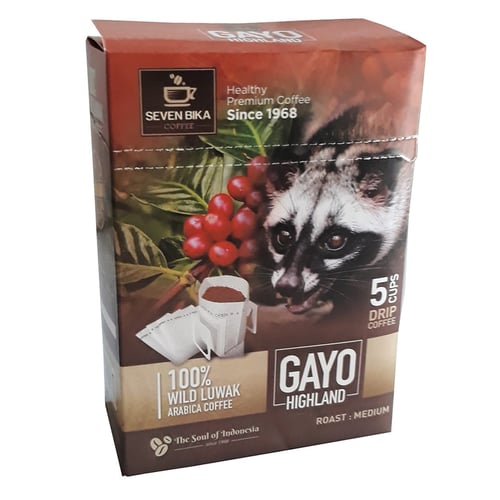 SEVEN BIKA Drip Gayo Pure wild Luwak Arabica 58 gr 5 Cups