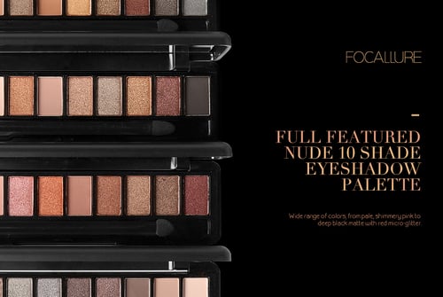 FOCALLURE Full Featured Nude 10 Shade Eyeshadow Palette FA08
