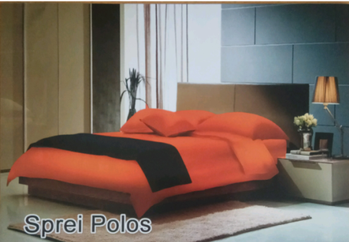 Amalia Sprei Full Fitted Polos warna Orange Ukuran 120x200+20cm