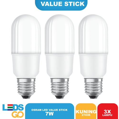OSRAM Lampu Bohlam LED Value Stick 7 Watt Kuning SPECIAL ISI 3
