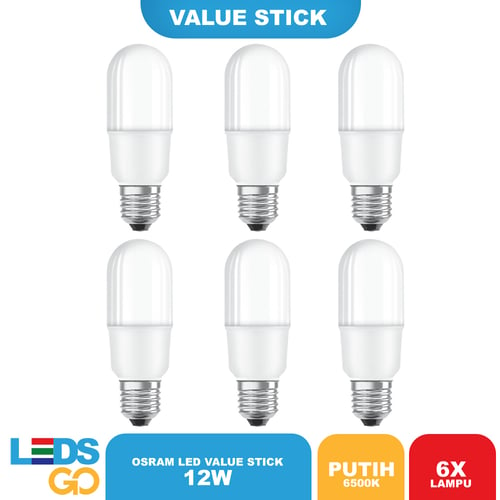 OSRAM Lampu Bohlam LED Value Stick 12 Watt Putih SPECIAL ISI 6