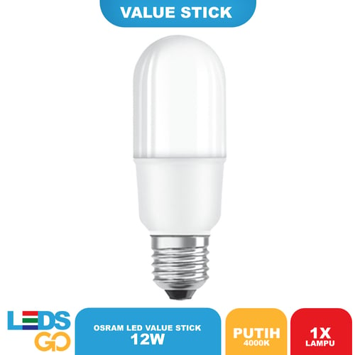 OSRAM Lampu Bohlam LED Value Stick 12 Watt Putih (Cool White)