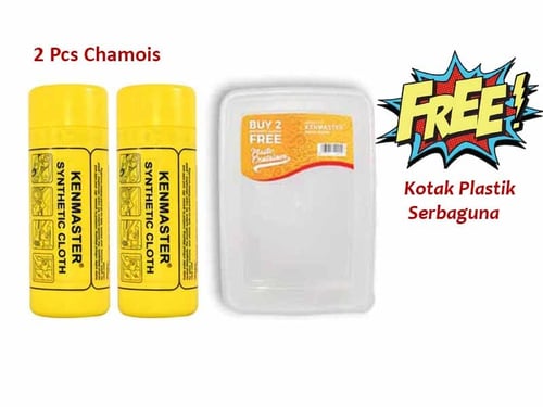 Kenmaster Plas Chamois Yellow - Paket 2pcs Free Box Serbaguna