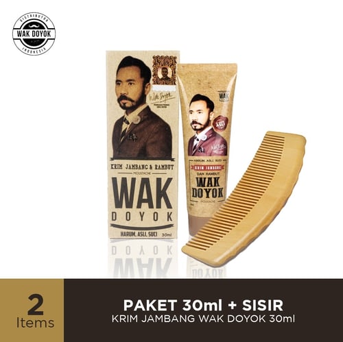 Paket Wak Doyok Cream 30ml + Sisir Original Hologram - Wak Doyok Krim Penumbuh Jambang