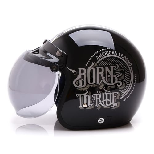 WTO Helmet Retro Bogo - Born To Ride - Kaca BOGO