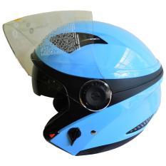 Zeus Helm Half Face Double Visor ZS-610K Polos - Aksesoris Motor - Variasi Motor - PROMO ONLINE