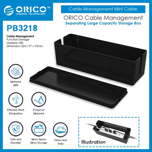 ORICO Cable Management Mini Cable Box for Surge Protector - PB3218 - Hitam