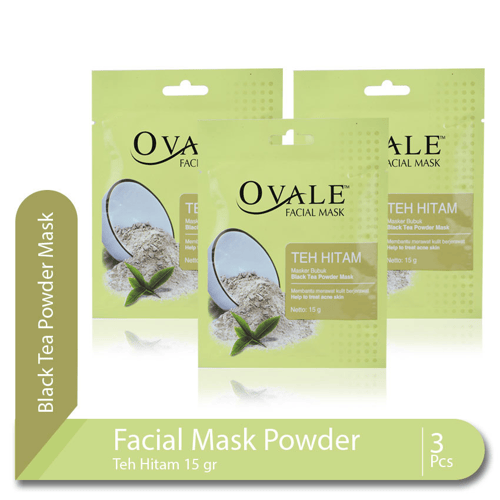 Multipack Ovale Face Mask Powder Teh Hitam isi 3