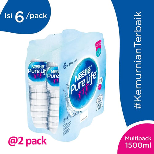 Nestle Pure Life 1500 ml isi 12 Botol 2 Pack x 6 Botol Air Mineral 1500ml