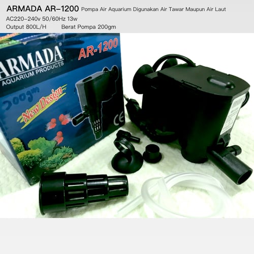 Aquarium Pompa Air 13w ARMADA AR1200 Bisa Digunakan Air Tawar &amp; Air Laut