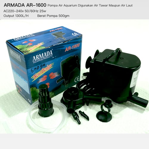Aquarium Pompa Air 25w ARMADA AR1600 Bisa Digunakan Air Tawar & Air Laut