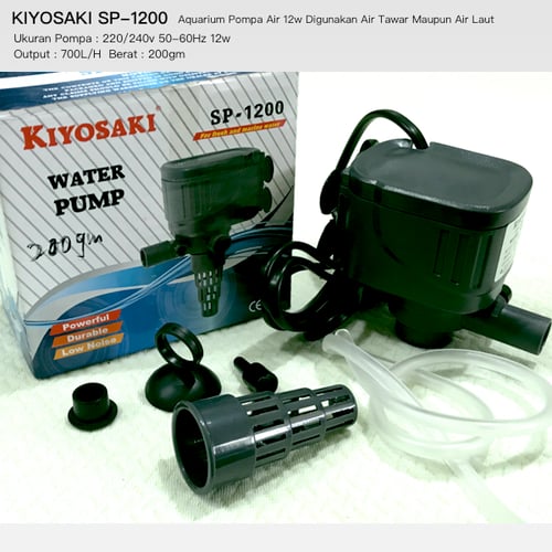 Aquarium Pompa Air 12w KIYOSAKI SP1200 Bisa Digunakan Air Tawar & Air Laut