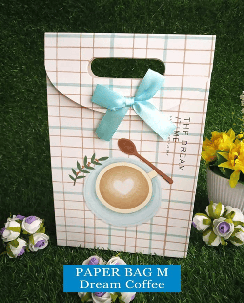 Paper Bag Motif / Tas Kertas Kado / Tas Ulang tahun - M The Dream-cofee