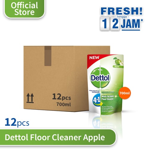 Dettol Floor Cleaner Apple 700ml - 12 pcs