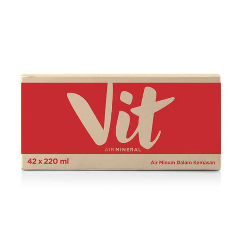 VIT Air Mineral Gelas 220ml 1 Karton isi 42pcs (FREE ONGKIR MINIMAL BELANJA 1.000 000. DI MIX DGN PRODUK YG LAIN YG ADA DI TOKO MAMAN GROSIR).