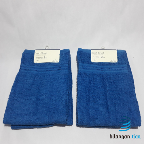 Handuk Sport 34 x 80 cm 2 Set Isi 4 Pcs - Dark Blue
