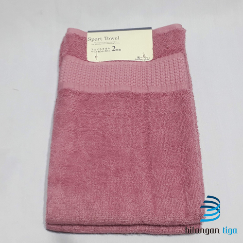 COTTON CLUB Handuk Sport Ukuran 34 X 80 Satu Set Isi 2 Piece Warna Pink