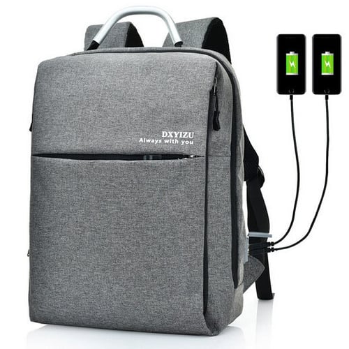 Tas Ransel Laptop dengan USB Charger - Space Gray