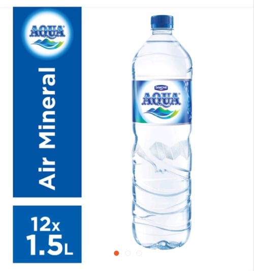 Aqua Botol Air Mineral Kemasan 1500 mL/ 12 Botol per Karton