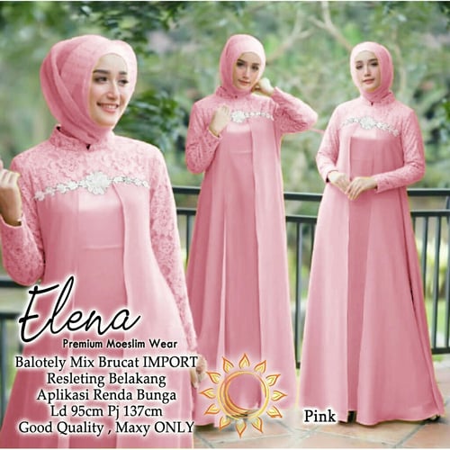 Gamis Elena Maxi Dress Syari Muslimah