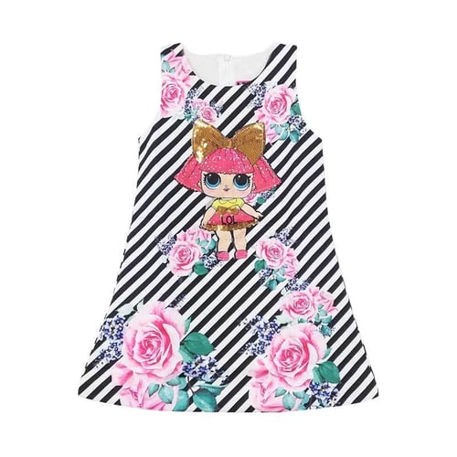 GBS LOL Surprise Stripe Rose Suki Dress Anak Perempuan