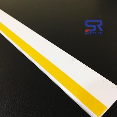 Rail Card/ Lis Harga / Price Card Double Tape- Uk 90 cm Putih Susu