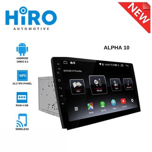 Head Unit 2din Hiro Alpha 10. Android auto. Apple Car Play. Garansi Resmi