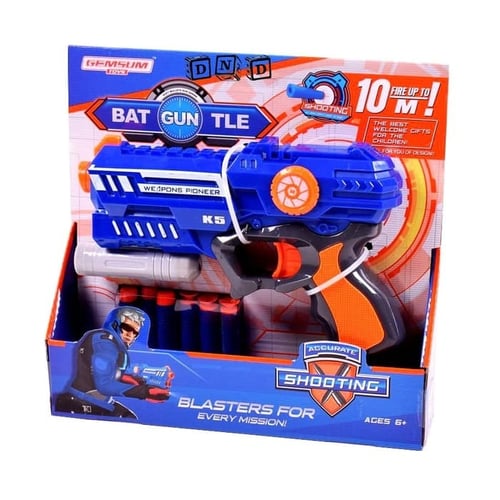 Mainan Anak - Gemsum Toys Battle Gun K5 Pistol Soft Blaster Bullet 655