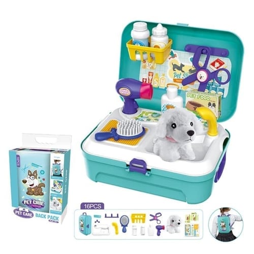 Mainan Anak - Pet Care Back Pack Play Set Boneka Salon Perempuan