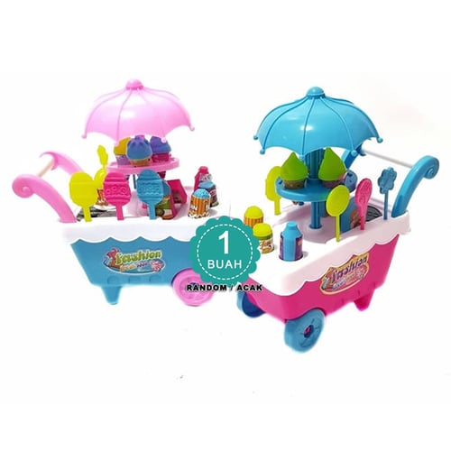 Mainan Anak - Ice Cream Stroller Store Trolley Es Krim Shopping Cart